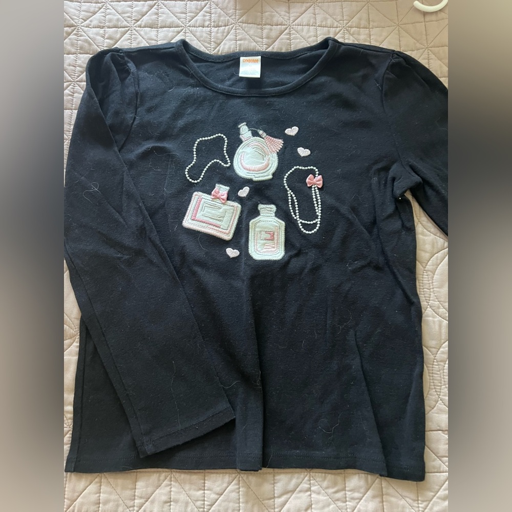Black Kids Shirt with Perfume Bottle Design